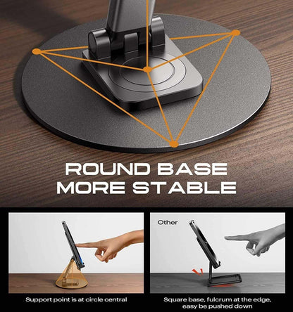 Radiant 360° Rotable Universal Mobile Holder Stand with Metal Body Phone Mount | Tabletop Holder for Phones and Tablets