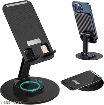 Radiant 360° Rotable Universal Mobile Holder Stand with Metal Body Phone Mount | Tabletop Holder for Phones and Tablets